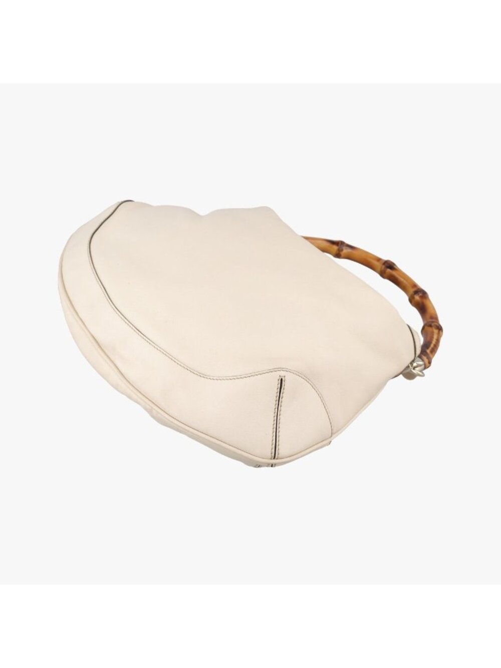 ★SOLD★ Gucci Bamboo White Leather Messenger Bag - Picture 6 of 15